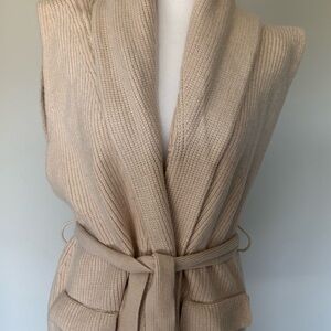 Zara Beige Knit Belted Vest